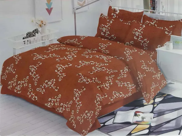 Pack_of_3_Pieces_Cotton_Brown_Floral_Printed_Double_Bedsheet_With_Pillow_Covers_for_Bedroom,_Guest_Room,_Kids_Room