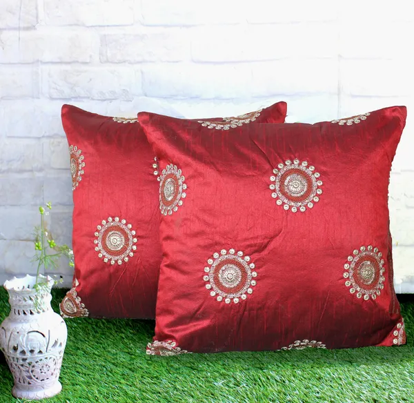 Pack_of_2_Pieces_Polyester_Maroon_Circular_Blossom_Polyester_Embroidery_Cushion_Cover_For_Living_Room_and_Bedroom