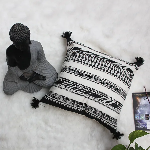 Pack_of_2_Pieces_Cotton_Black_Cross_Road_Collection_With_Tassel_Cushion_and_Pillow_Cover_for_Living_Room_and_Bedroom