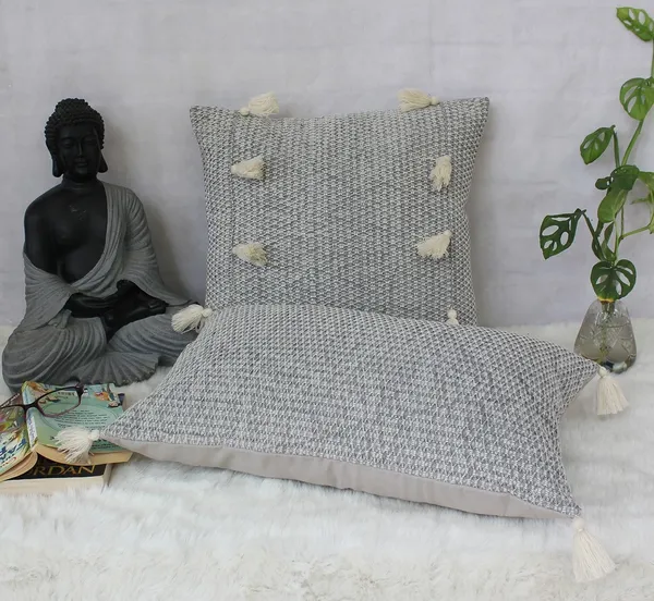 Pack_of_2_Pieces_Cotton_Grey_Angelic_Tassel_Collection_Cushion_and_Pillow_Cover_for_Living_Room_and_Bedroom