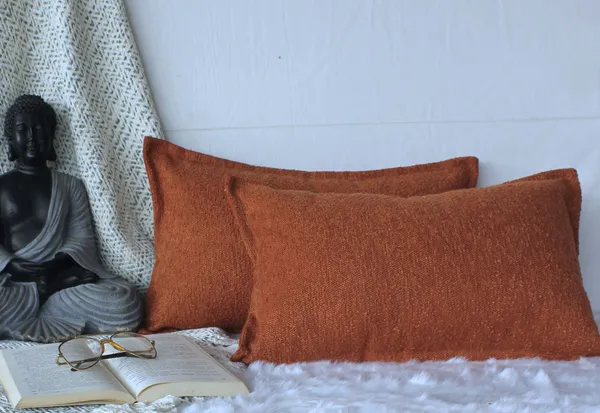 Pack_of_2_Pieces_Polyester_Rust_Delta_Boucle_Collection_Cushion_and_Pillow_Cover_for_Living_Room_and_Bedroom