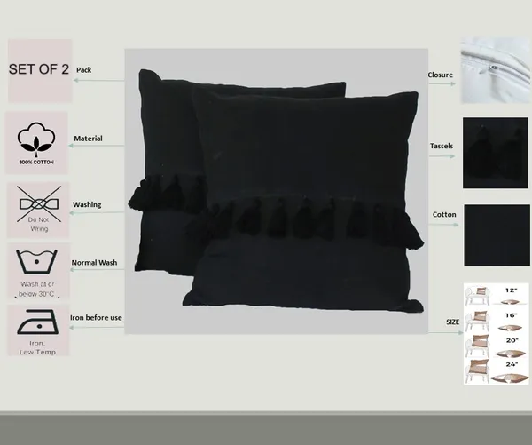 Pack_of_2_Pieces_Cotton_Black_Merit_Cotton_Tassel_Collection_Cushion_and_Pillow_Cover_for_Living_Room_and_Bedroom