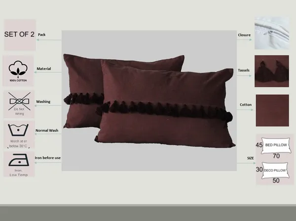 Pack_of_2_Pieces_Cotton_Brown_Merit_Cotton_Tassel_Collection_Cushion_and_Pillow_Cover_for_Living_Room_and_Bedroom