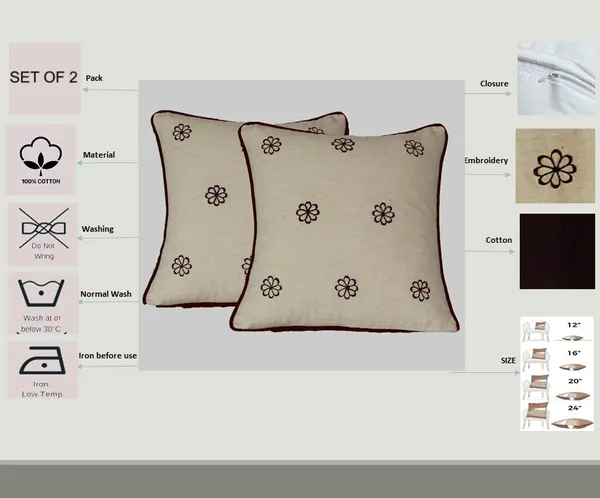 Pack_of_2_Pieces_Cotton_Brown_Eric_Flora_Collection_Cushion_and_Pillow_Cover_for_Living_Room_and_Bedroom