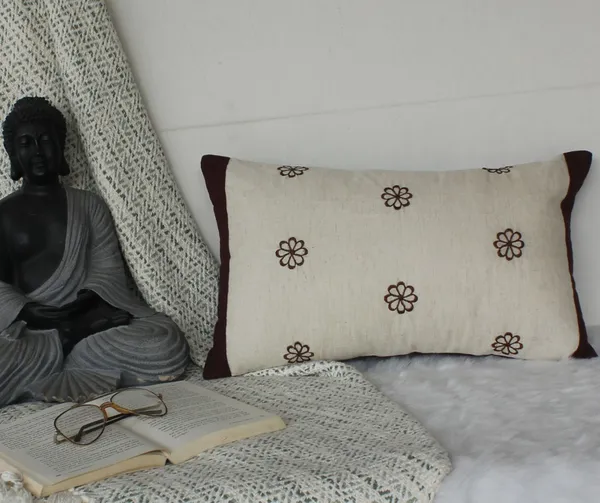 Pack_of_2_Pieces_Cotton_Brown_Eric_Flora_Collection_Cushion_and_Pillow_Cover_for_Living_Room_and_Bedroom