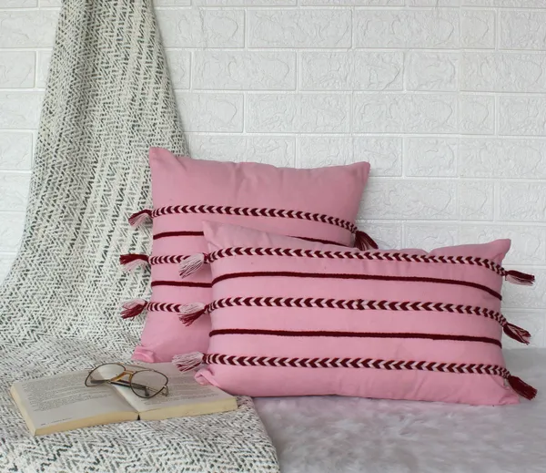 Pack_of_2_Pieces_Cotton_Pink_Boho_Braids_Collection_Cushion_and_Pillow_Cover_for_Living_Room_and_Bedroom