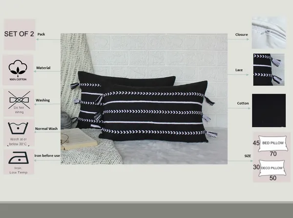 Pack_of_2_Pieces_Cotton_Black_Boho_Braids_Collection_Cushion_and_Pillow_Cover_for_Living_Room_and_Bedroom