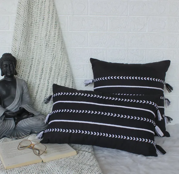 Pack_of_2_Pieces_Cotton_Black_Boho_Braids_Collection_Cushion_and_Pillow_Cover_for_Living_Room_and_Bedroom