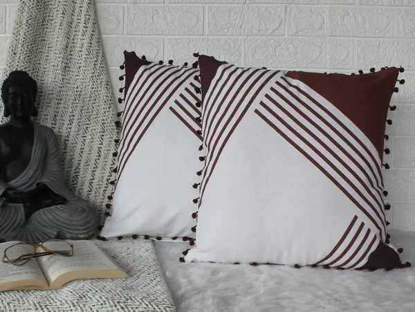 Pack_of_2_Pieces_Cotton_Brown_Nico_Pompom_Printed_Collection_Cushion_Cover_for_Living_Room_and_Bedroom