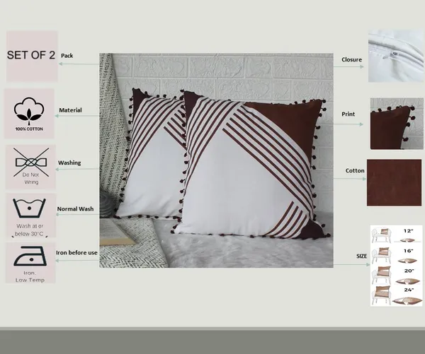 Pack_of_2_Pieces_Cotton_Brown_Nico_Pompom_Printed_Collection_Cushion_Cover_for_Living_Room_and_Bedroom