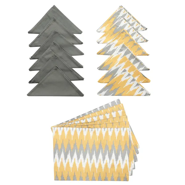 Pack_of_18_Pieces_Cotton_Yellow_Grey_Ternion_Printed_Place_Mat_and_Napkin_Set_for_Dinning_and_Center_Table