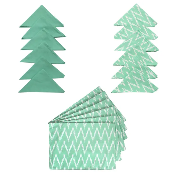 Pack_of_18_Pieces_Cotton_Aqua_Waggle_Printed_Place_Mat_and_Napkin_Set_for_Dinning_and_Center_Table