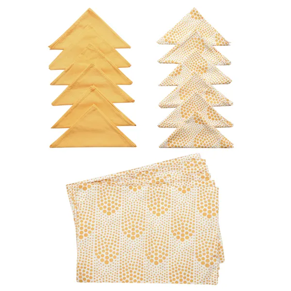 Pack_of_18_Pieces_Cotton_Yellow_Bubble_Printed_Place_Mat_and_Napkin_Set_for_Dinning_and_Center_Table