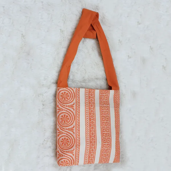 Pack_of_1_Piece_Cotton_Orange_Plaza_Circular_Lurex_Waved_Collection_Shoulder_Bag_for_Girl,_Boy,_Men_and_Women