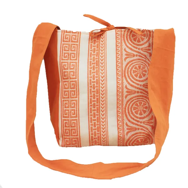 Pack_of_1_Piece_Cotton_Orange_Plaza_Circular_Lurex_Collection_Crossbody_Shoulder_Bag_for_Women,_Men,_Girl_&_Boy