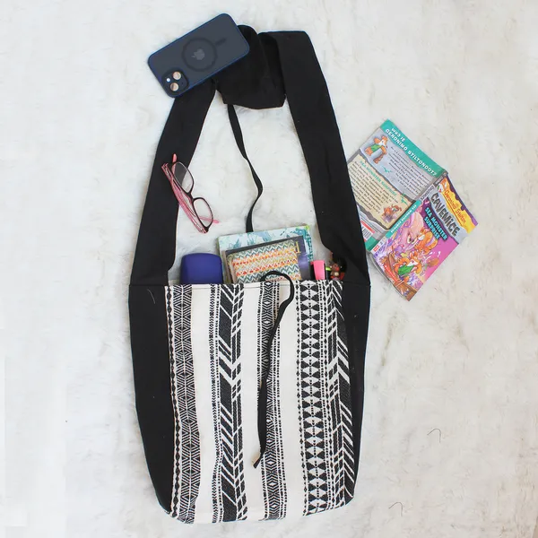 Pack_of_1_Piece_Cotton_Black_Cross_Road_Collection_Crossbody_Shoulder_Bag_for_Women,_Men,_Girl_&_Boy