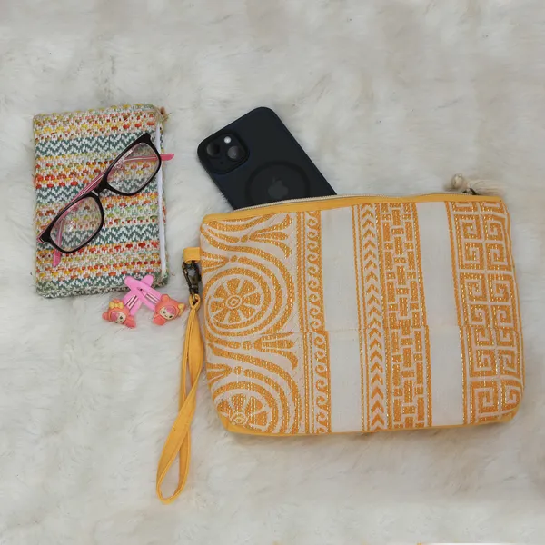 Pack_of_1_Piece_Cotton_Yellow_Cotton_Plaza_Circular_Lurex_Collection_Multi_Utility_Pouch_for_Travel_and_Storage_Accessories_Organizer