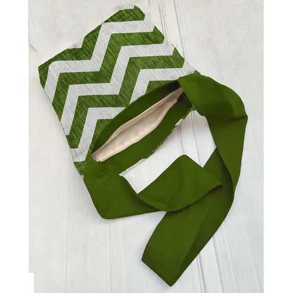 Pack_of_1_Piece_Cotton_Green_Chevron_Collection_Crossbody_Messenger_Bag_for_Women,_Men,_Girl_&_Boy