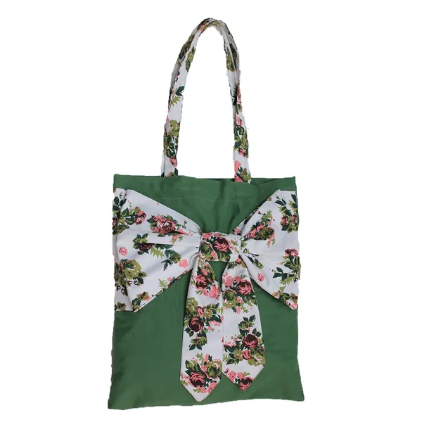 Pack_of_2_Pieces_Cotton_Green_Polka_Dot_Printed_Tie_Tote_Shopping_Bag_for_Shopping_General_&_Grocery