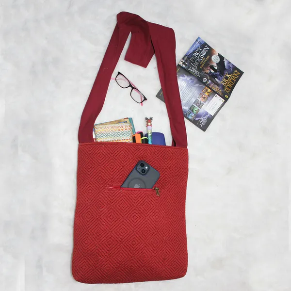 Pack_of_1_Piece_Cotton_Maroon_Baber_Waved_Collection_Crossbody_Messenger_Bag_for_Women,_Men,_Girl_&_Boy