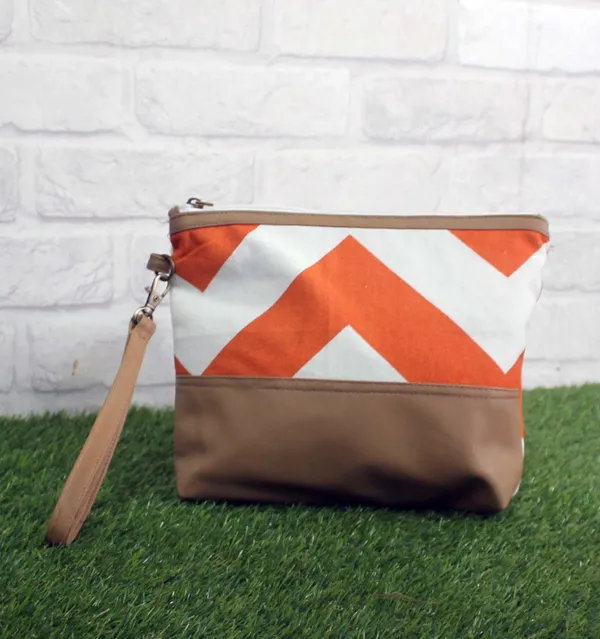Pack_of_1_Piece_Cotton_Orange_Chevron_Printed_Multi_Utility_Pouch_for_Travel_and_Storage_Accessories_Organizer