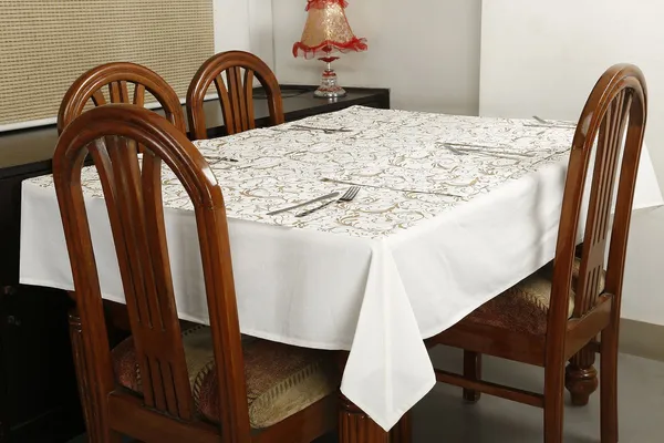 Pack_of_5,_7_&_9_Cotton_White_Gold_Printed_Table_Cover_With_Place_Mat_Set_for_Center_and_Dinning_Table