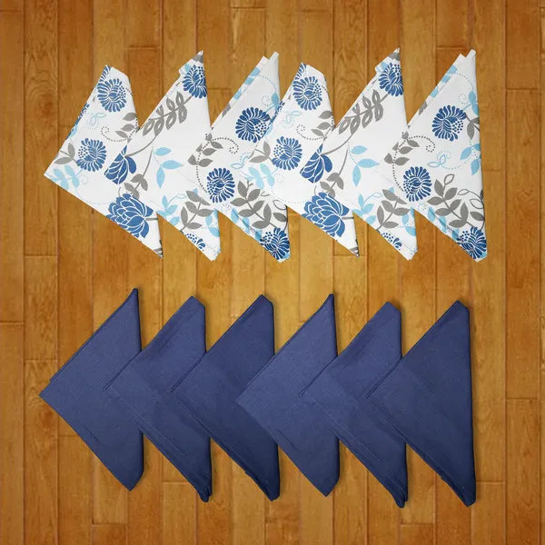 Pack_of_12_Pieces_Cotton_Blue_Floral_Printed_and_Plain_Napkin_Set_for_Dining_and_Kitchen