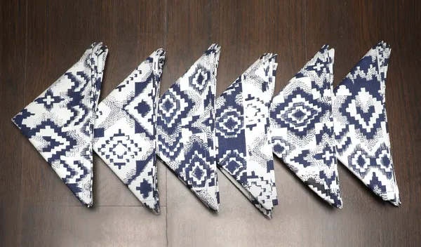 Pack_of_12_Pieces_Cotton_Blue_Ikat_Printed_and_Plain_Napkin_Set_for_Dining_and_Kitchen