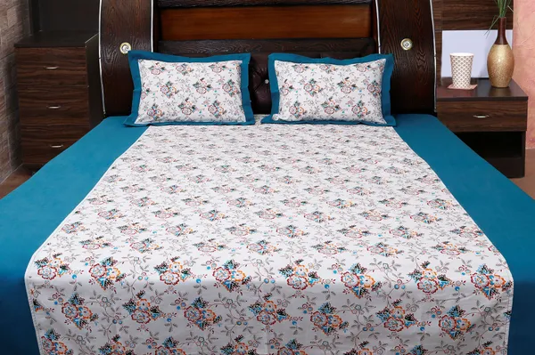 Pack_of_2_&_3_Pieces_Cotton_Blue_Floral_Bonanza_Printed_Bedsheet_Set_With_Pillow_Covers_for_Bedroom,_Guest_Room,_Kids_Room