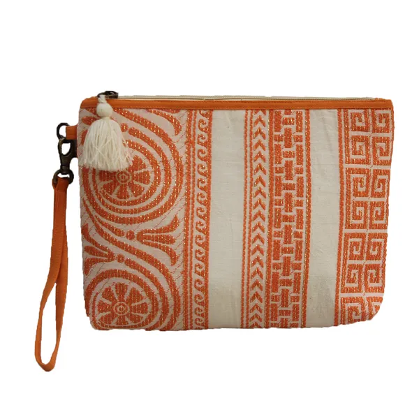 Pack_of_1_Piece_Cotton_Orange_Plaza_Circular_Lurex_Collection_Multi_Utility_Pouch_for_Travel_and_Storage_Accessories_Organizer