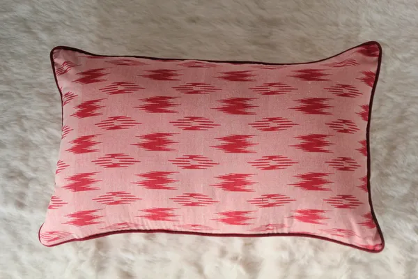 Pack_of_2_Pieces_Cotton_Maroon_Pochampaaly_Weave_Ikat_Printed_Cushion_and_Pillow_Cover-For_Living_Room_and_Bedroom