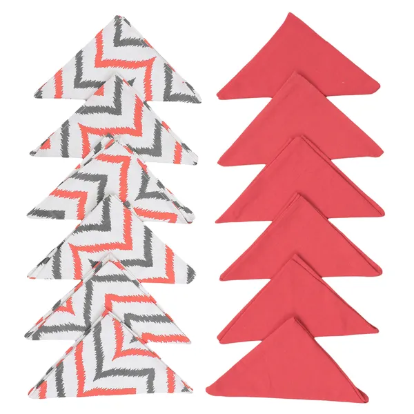 Pack_of_13,_19_&_25_Pieces_Cotton_Pink_Chevron_Printed_Table_Runner_With_Place_Mat_and_Napkin_For_Dining_&_Center_Table