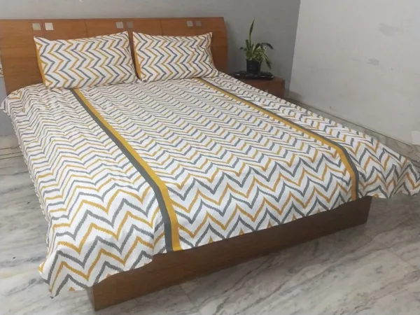 Pack_of_3_Pieces_Cotton_Yellow_Double_Iket_Printed_Bedsheet_With_Pillow_Cover_for_Bedroom,_Guest_Room,_Kids_Room