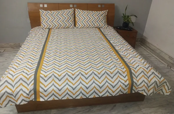 Pack_of_3_Pieces_Cotton_Yellow_Double_Iket_Printed_Bedsheet_With_Pillow_Cover_for_Bedroom,_Guest_Room,_Kids_Room