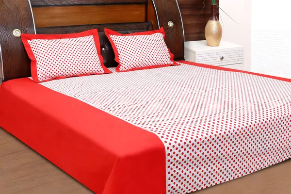 Pack_of_3_Pieces_Cotton_Red_Polka_Dot_Printed_Bedsheet_Set_With_Pillow_Covers_for_Bedroom,_Guest_Room,_Kids_Room