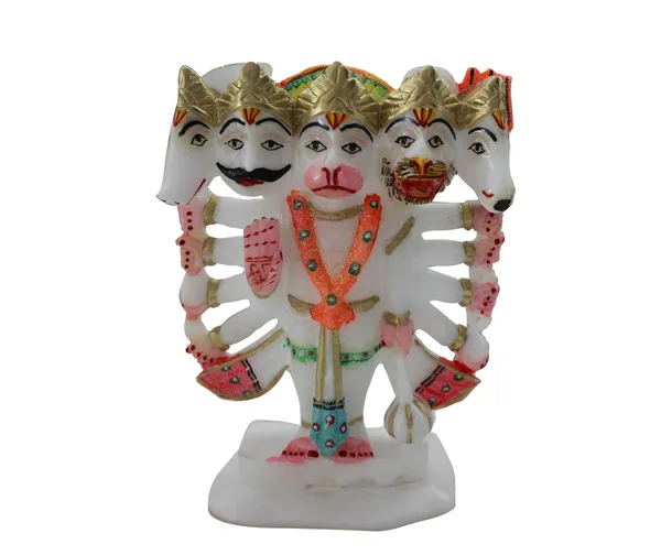 Pack_of_1_Piece_Marble_Multicolor_Hand_Painted_Fanch_Mukhi_Hanuman_for_Pooja_Room_and_Table_Decoration