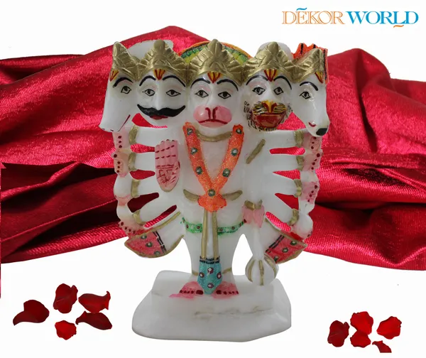 Pack_of_1_Piece_Marble_Multicolor_Hand_Painted_Fanch_Mukhi_Hanuman_for_Pooja_Room_and_Table_Decoration