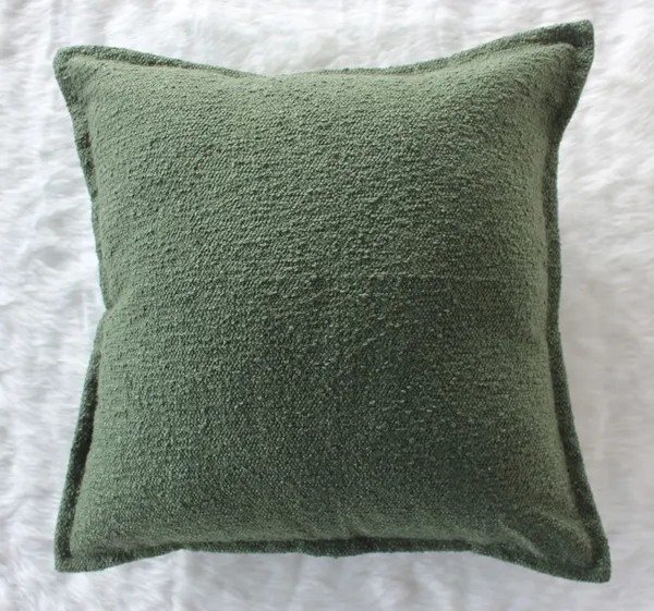 Pack_of_2_Pieces_Polyester_Dark_Green_Delta_Boucle_Collection_Cushion_and_Pillow_Cover_for_Living_Room_and_Bedroom