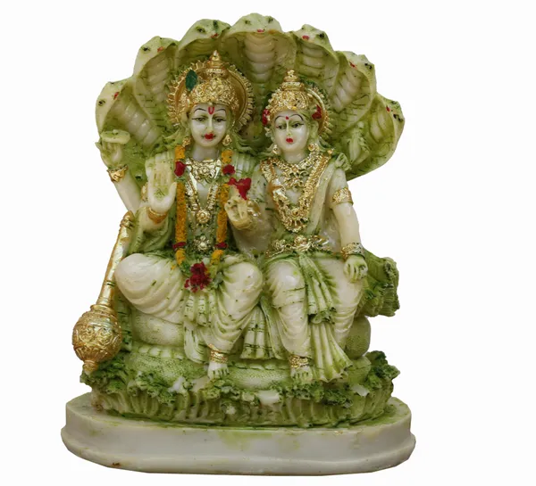 Pack_of_1_Piece_Polyresin_Green_Vishnu_Parvati_With_Shesh_Nag_Statue_for_Pooja_Room_and_Decoration