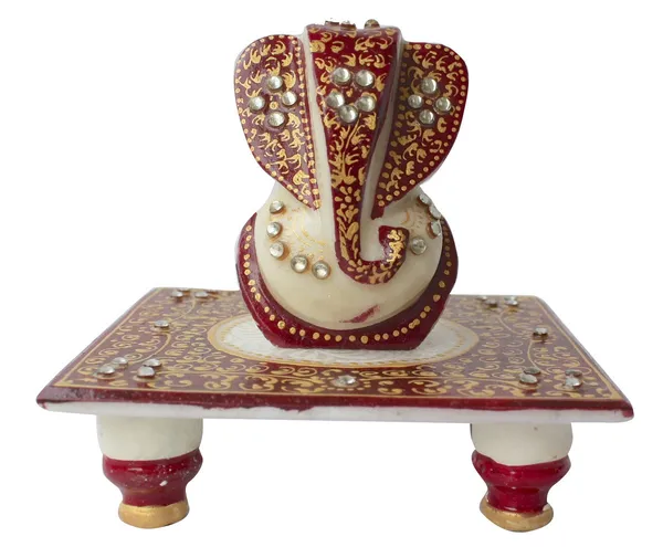 Pack_of_1_Piece_Marble_Maroon_Hand_Painting_Ganesha_on_choki__for_Pooja_Room_and_Decoration