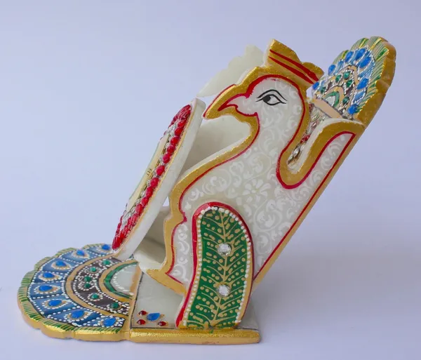 Pack_of_1_Piece_Marble_Multicolor_Hand_Painted_Moblie_Holder_With_Clock_for_Table_Clock_&_Decoration
