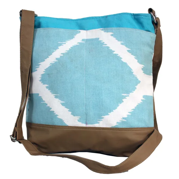 Pack_of_1_Piece_Cotton_Aqua_Burfi_Ikat_Printed_Hand_Bag_for_Girl,_Boy,_Men_and_Women