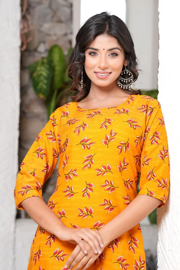 Orange_Women_Printed_Straight_Kurti