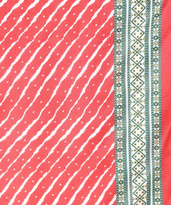Red_Cotton_Printed_Round_Kurti_With_Dupatta_Set_For_Women