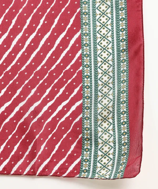 Maroon_Cotton_Printed_Round_Kurti_With_Dupatta_Set_For_Women