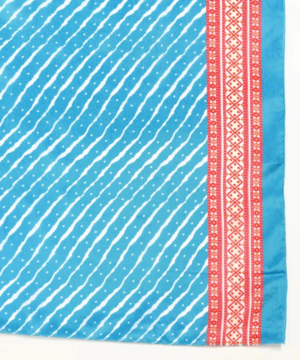 Sky_Blue_Cotton_Printed_Round_Kurti_With_Dupatta_Set_For_Women
