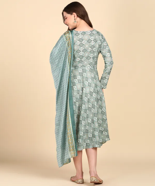 Multicolor_Cotton_Printed_Round_Kurti_With_Dupatta_Set_For_Women