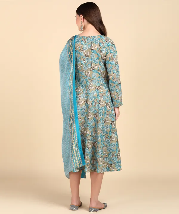 Sky_Blue_Cotton_Printed_Round_Kurti_With_Dupatta_Set_For_Women