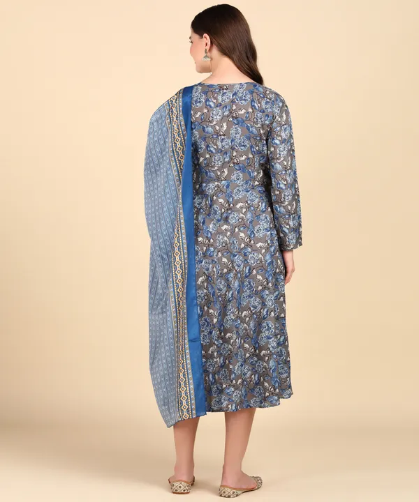 Blue_Cotton_Printed_Round_Kurti_With_Dupatta_Set_For_Women