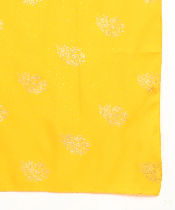 Yellow_Women_Anarkali_Kurti_With_Foil_Print_Dupatta